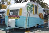 Custom Flowers Mural Hand-Painted on a 1954 Vintage Shasta Trailer